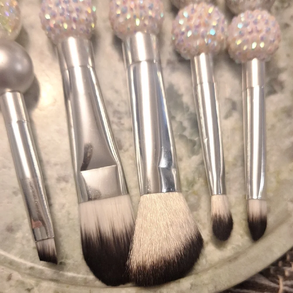 Elegant Silver Makeup Brush Set